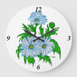 Reloj Redondo Grande Flores de Daisies