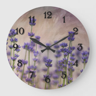 Reloj Redondo Grande Flores de la lavanda