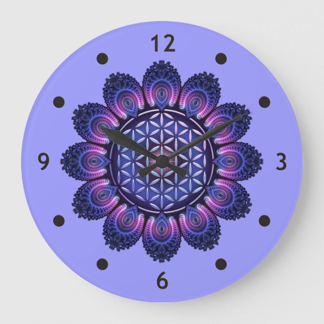 Reloj Redondo Grande FLORES DE LA VIDA / Blume des Lebens - Mandala II (Anverso)