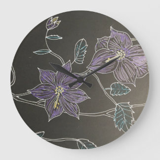 Reloj Redondo Grande Flores de Lila
