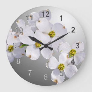 Reloj Redondo Grande Flores del Dogwood