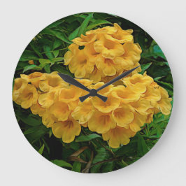 Reloj Redondo Grande Flores Ginger tropical amarillo Thomas
