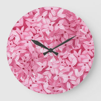 Reloj Redondo Grande Flores lilac color agua: fondo floral rosa
