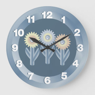 Reloj Redondo Grande Flores mecánicas