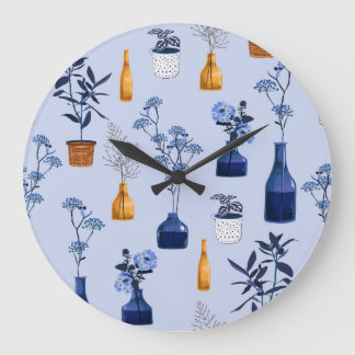Reloj Redondo Grande Flores modernas Vase Monotone vintage