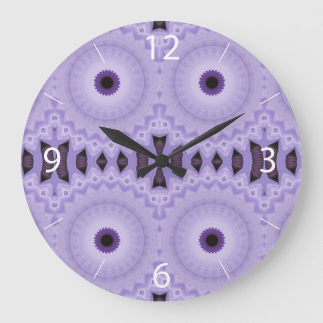 Reloj Redondo Grande Flores moradas (Anverso)