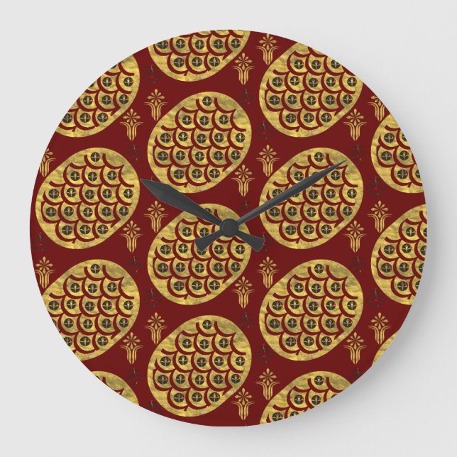 Reloj Redondo Grande flores pomposas (Anverso)