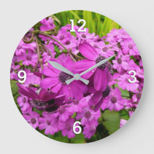 Reloj Redondo Grande Flores púrpuras de San Francisco