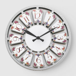 Reloj Redondo Grande Flores retro