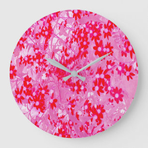 Reloj Redondo Grande Flores rojas de bonito