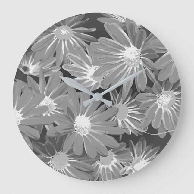 Reloj Redondo Grande Flores rojas y amarillas 2 (Anverso)