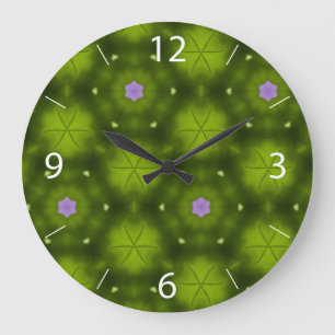 Reloj Redondo Grande Flores Rosadas
