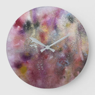 Reloj Redondo Grande Flores silvestres abstractas