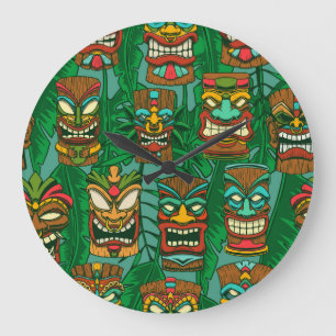 Reloj Redondo Grande Flores silvestres acuarela: coloridas sin foco