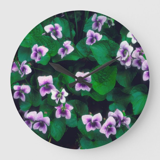 Reloj Redondo Grande Flores silvestres en el bosque (Anverso)
