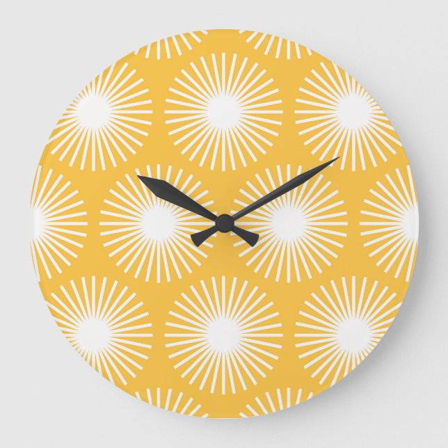 Reloj Redondo Grande Flores simples: diseño escandinavo sin costuras. (Anverso)