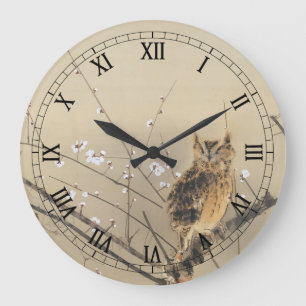 Reloj Redondo Grande Flores tempranas de ciruelo por Nishimura Goun, Bú