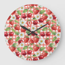 Reloj Redondo Grande Flores y Frutas