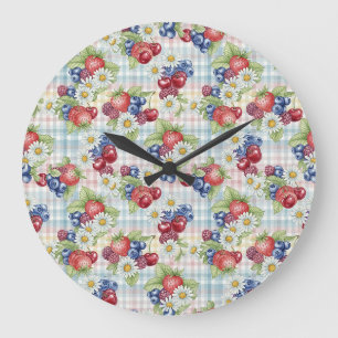 Reloj Redondo Grande Flores y Frutas