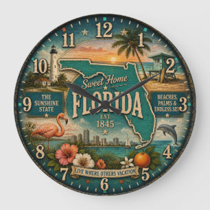 Reloj Redondo Grande Florida State Heritage Flamingo Beaches