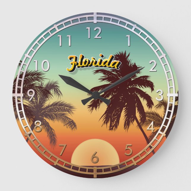 Reloj Redondo Grande Florida Sunset (Anverso)