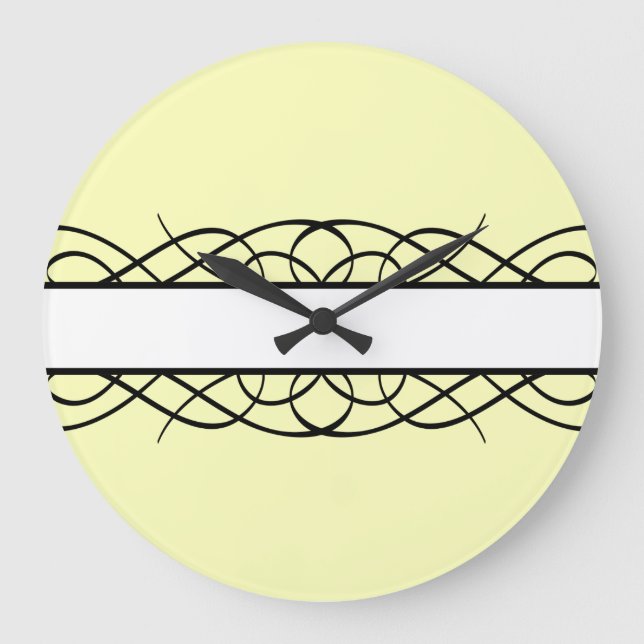 Reloj Redondo Grande Flourish de marfil de Deco (Anverso)