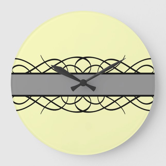 Reloj Redondo Grande Flourish gris de Deco (Anverso)