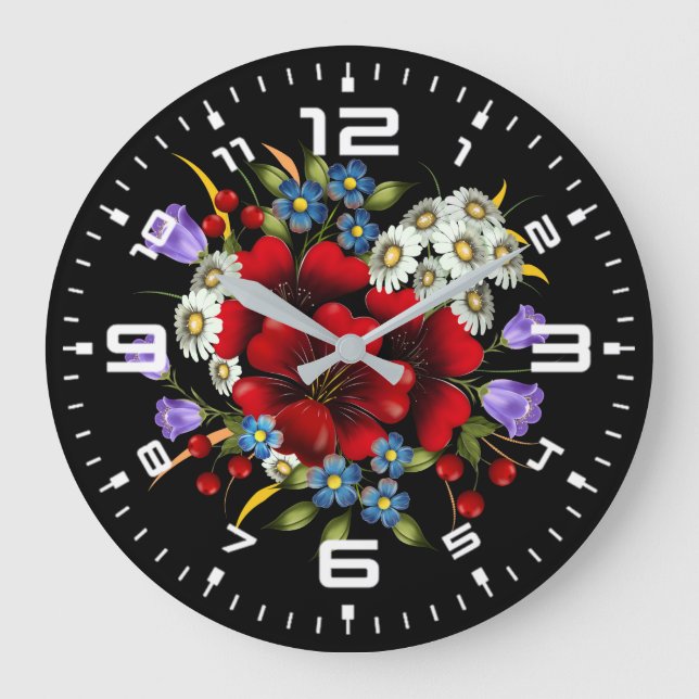 Reloj Redondo Grande Flower Bouquet (Anverso)