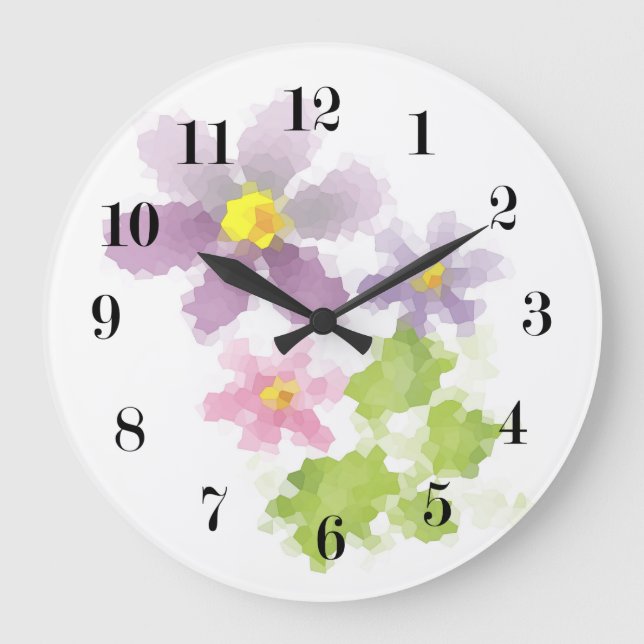Reloj Redondo Grande Flower flower mosaic 2 (Anverso)