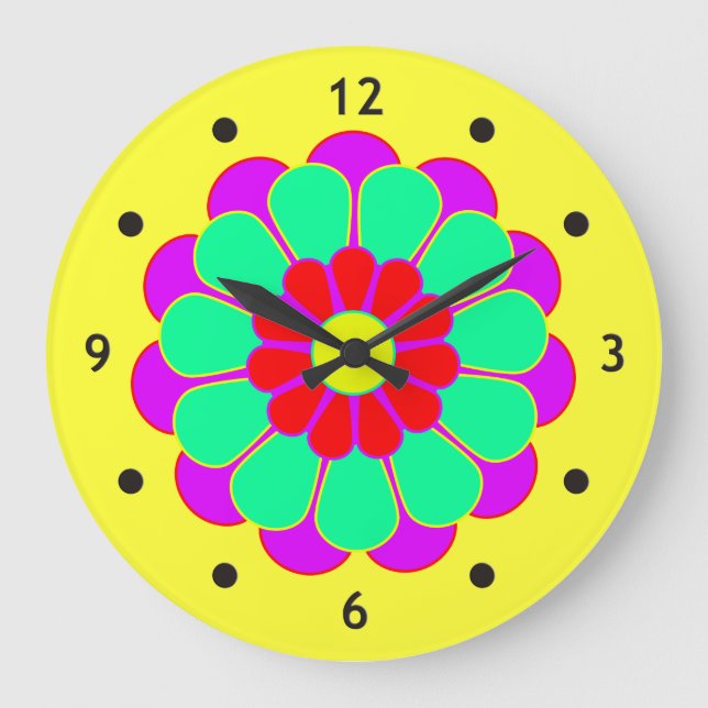 Reloj Redondo Grande Flower Flower Power Bloom I (Anverso)