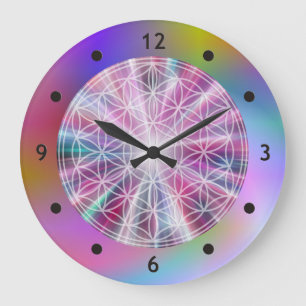 Reloj Redondo Grande Flower Of Life / Blume des Lebens - Button VII