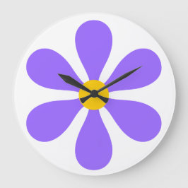 Reloj Redondo Grande Flower Power - morado