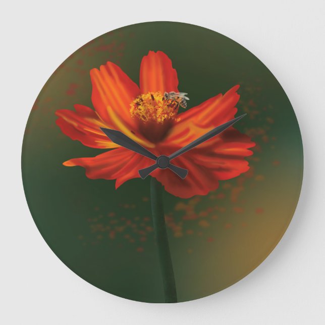 Reloj Redondo Grande Flower with bee (Anverso)