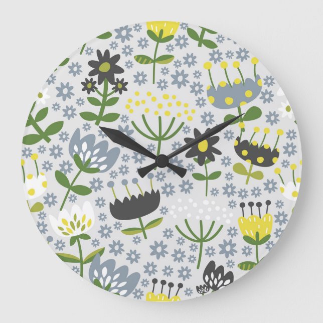Reloj Redondo Grande flowers (Anverso)
