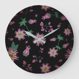 Reloj Redondo Grande Flowers & Berries Fog