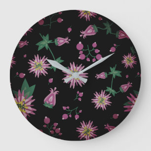 Reloj Redondo Grande Flowers & Berries Fog