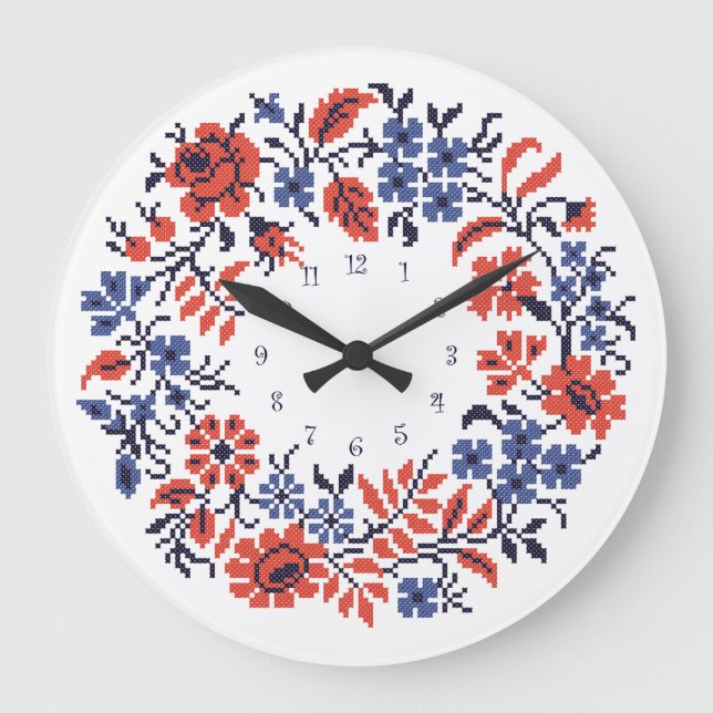 Reloj Redondo Grande Flowers cycle (Anverso)