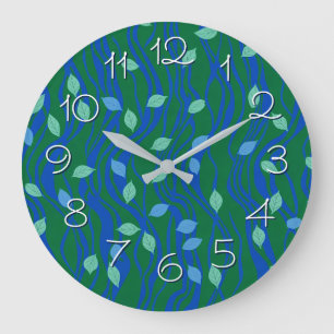 Reloj Redondo Grande Flujo Elemental Verde Esmeralda Azul Cobalto con H