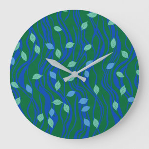 Reloj Redondo Grande Flujo Elemental Verde Esmeralda Azul Cobalto con H