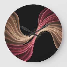 Reloj Redondo Grande Flujo Eterno de Amor — Arte Romántico Abstracto