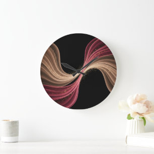 Reloj Redondo Grande Flujo Eterno de Amor — Arte Romántico Abstracto