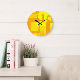 Reloj Redondo Grande Flujo Vibrante de Sol – Formas de Arte Abstracto M