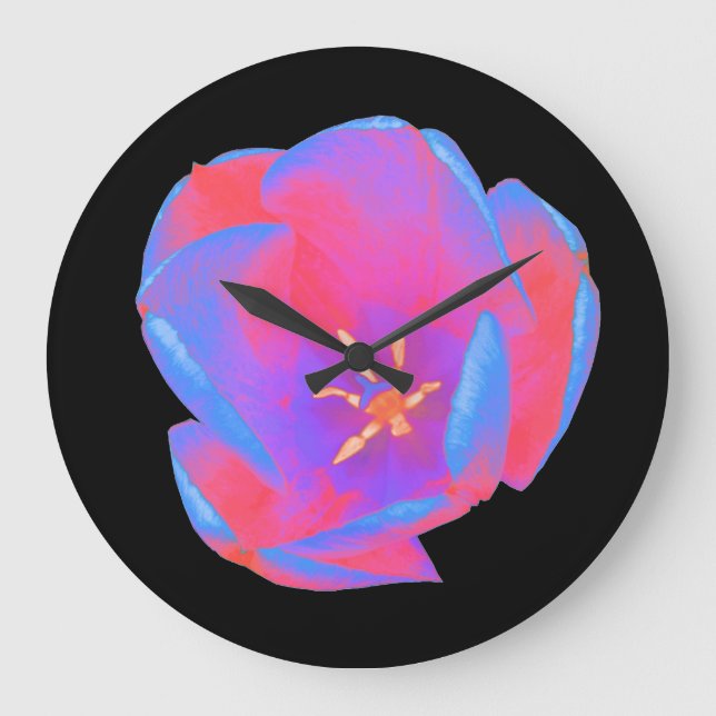 Reloj Redondo Grande Fluorescent Tulip Wall Clock (Anverso)