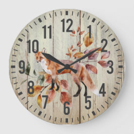 Reloj Redondo Grande Foliage rubio rojo Fox Fall