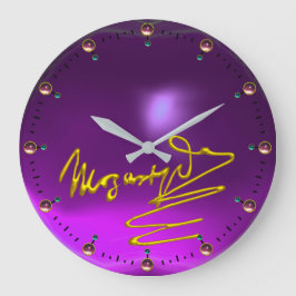 Reloj Redondo Grande FOMENTO A MOZART Gold Signature De Composer Purple