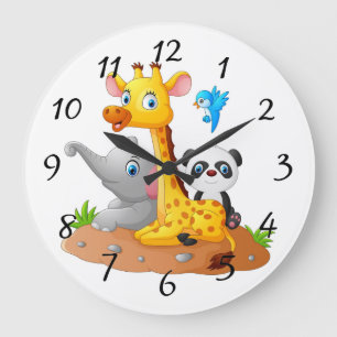 Reloj Redondo Grande Fondo animado de los animales
