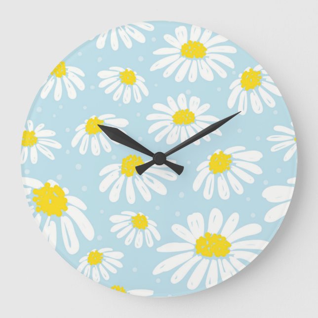 Reloj Redondo Grande Fondo azul marrón blanco sin problemas (Anverso)