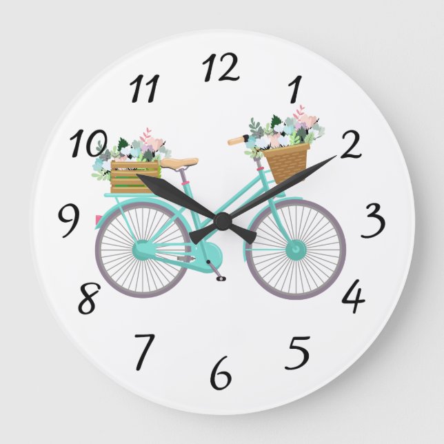 Reloj Redondo Grande Fondo de bicicleta animado (Anverso)