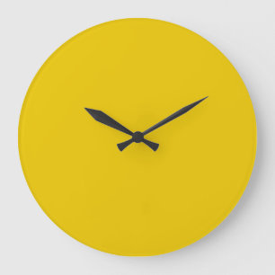 Reloj Redondo Grande Fondo de color de tendencia sólido amarillo brilla