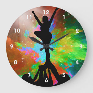 Reloj Redondo Grande Fondo de Colorburst con las animadoras
